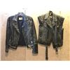 Image 1 : "Superhero Show" - Group of 2 custom-designed vintage/funky leather jackets - 1 sleeveless & 1 full 