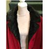 Image 2 : Vintage red wool fur lined coat - size L