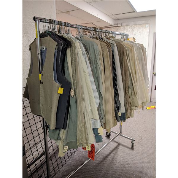  Superhero Show  - Rack full of screen worn assorted shirts & vests - approx. 100 pcs