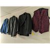 Image 2 : "Superhero Show" - Rack of assorted screen worn wardrobe - includes black suit jackets/vests/navy su