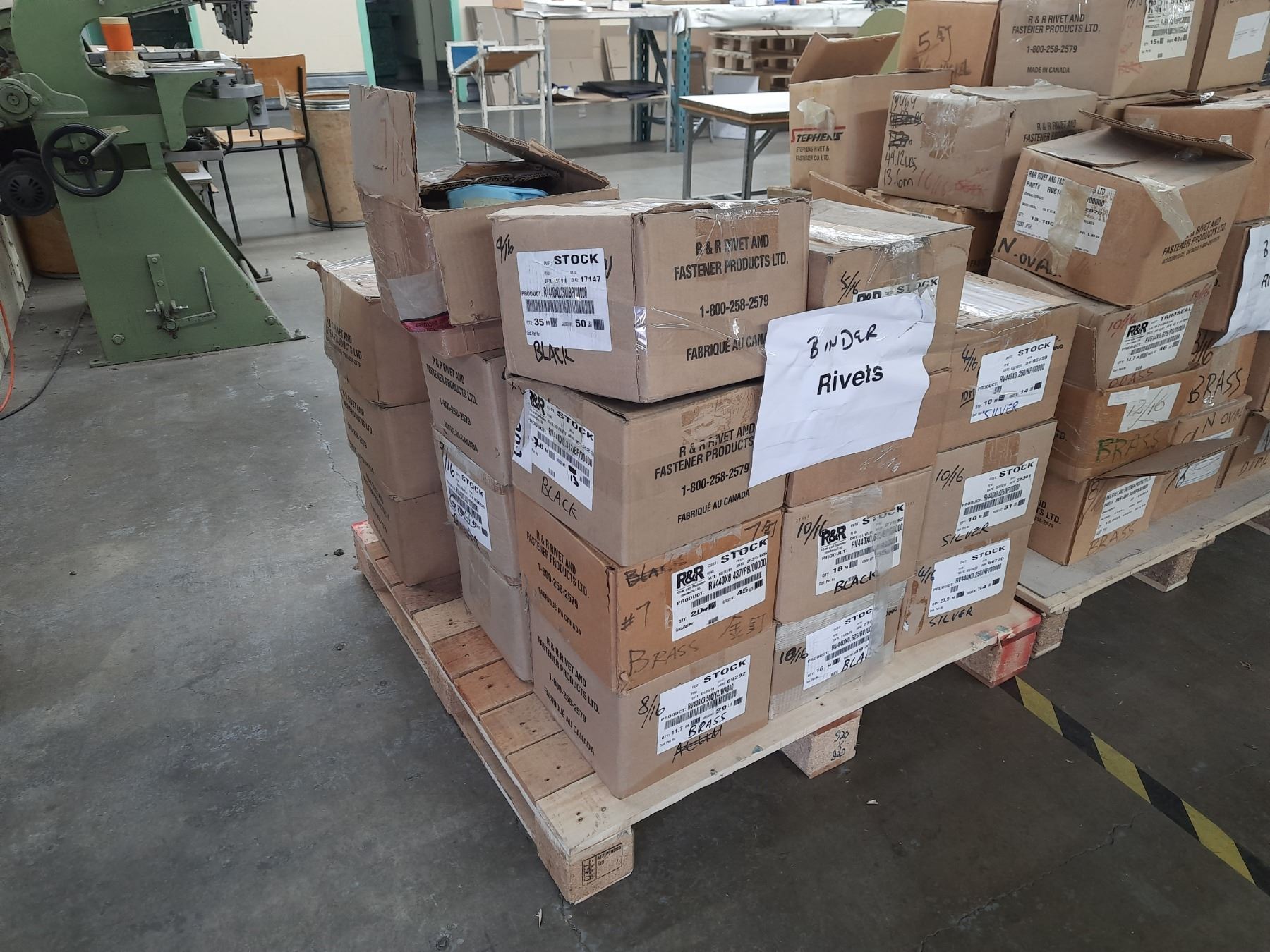 PALLET OF ASSORTED BINDER RIVETS