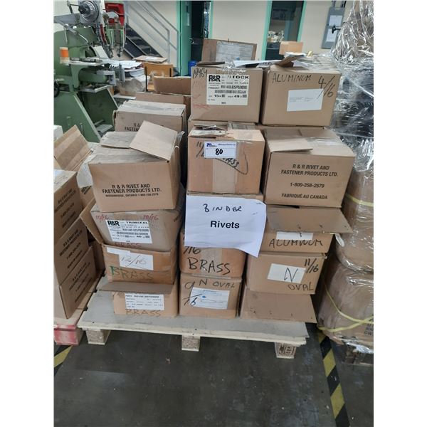 PALLET OF ASSORTED BINDER RIVETS