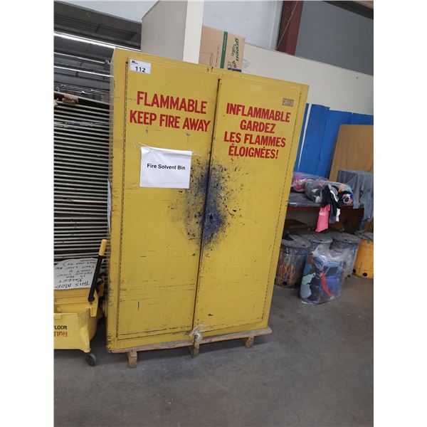 YELLOW INDUSTRIAL 2 DOOR FLAMMABLES STORAGE CABINET