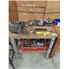 Image 2 : 2 HEAVY DUTY WORK BENCHES WITH REMAINING CONTENTS INCLUDING HAND OPERATED PUNCH AND SHEAR