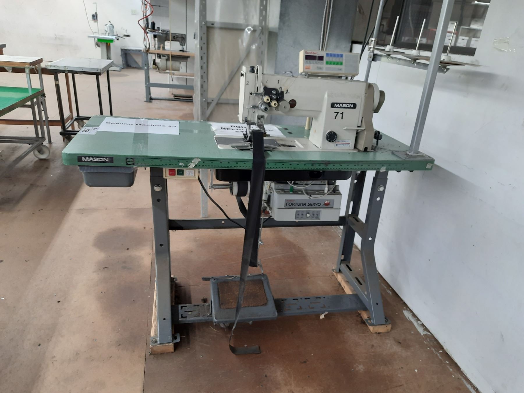 MASON COMMERCIAL SEWING MACHINE STATION