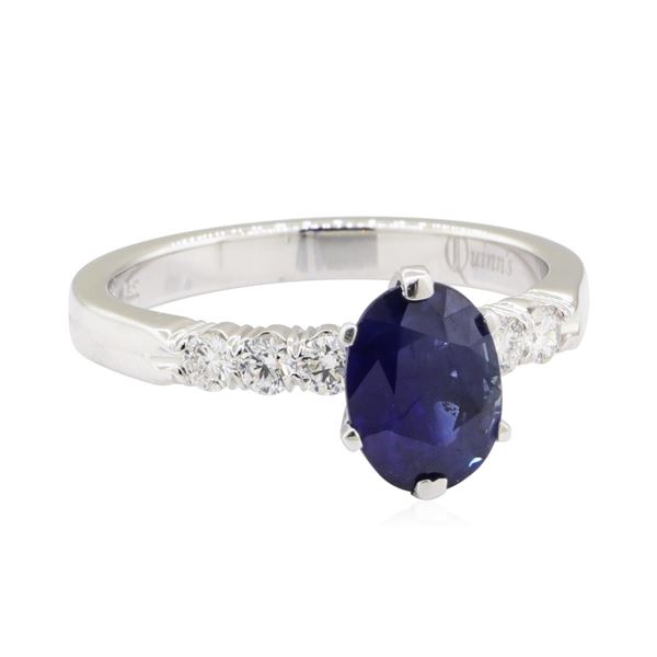 2.07 ctw Sapphire and Diamond Ring - 14KT White Gold