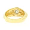 Image 8 : Men's 14k Yellow and White Gold 0.40 ctw Bezel Round Diamond Solitaire Band Ring