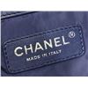 Image 9 : Chanel White Blue Printed Nylon Tweed Leather Zip Medium Backpack