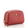 Image 1 : Chanel Vintage CC Button Cosmetic Pouch Leather Mini Red