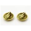 Image 2 : Chanel Gold-tone Metal CC Logo Gilt Round Clip-on Earrings