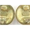 Image 4 : Chanel Gold-tone Metal CC Logo Gilt Round Clip-on Earrings