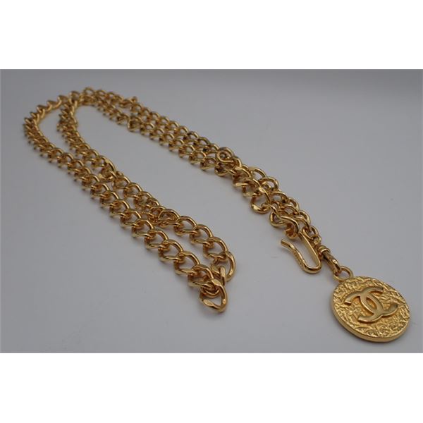 Chanel Gold-tone Metal CC Medallion Chain Belt