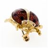 Image 6 : Vintage 18k Yellow Gold Ruby Diamond Pearl and Enamel Ladybug Pin Brooch