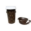 Image 2 : Louis Vuitton Brown Monogram Canvas Leather Coffee Cup Crossbody Pouch Bag