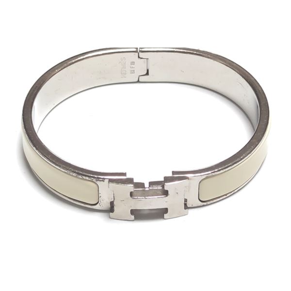 Hermes Ivory Clic Clac Bangle Bracelet PHW