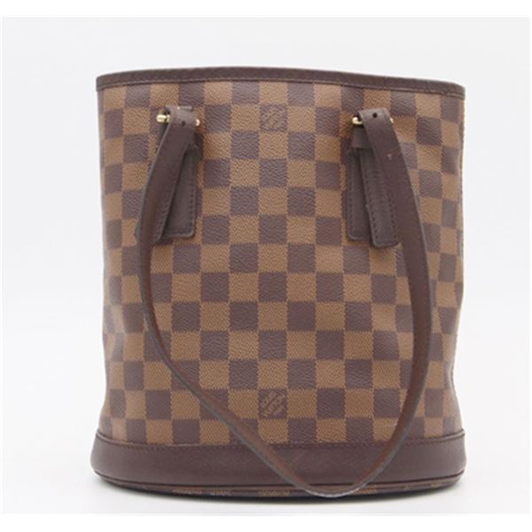 Louis Vuitton Damier Ebene Canvas Leather Marais Bucket Bag