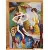 Image 2 : Qty 5 Unframed Artwork Ladies & Frog Themed, Some Signed, Misc Size