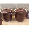 Image 8 : Qty 2 Boxes Onion Soup Bowls w/ Lids & 4 Crock Containers (2 w/ Lids)