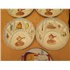 Image 2 : Qty 4 Multi-Section Fondue Motif Plates & La Fondue w/ French Writing Plate