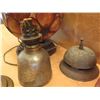 Image 8 : Vintage Lamps, Metal Bells, Glasses, Wooden Paddle & Rock Art on Base
