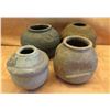 Image 1 : Qty 4 Small Ceramic Jars Vases (Some w/ Maker's Mark) 4-5"H