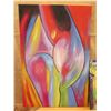 Image 2 : Qty 6 Unframed Canvas Artwork Abstract, Street Scenes, etc Misc Size