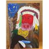 Image 2 : Qty 6 Unframed Canvas Artwork Indian Chief, Rooster, etc & 2 Small Vampire Art