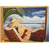 Image 2 : Qty 5 Unframed Canvas Artwork Beach Scenes, Mermaids, etc Misc Size