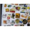 Image 8 : Multiple Medals & Pins:  Places, Food & Drink, Animals, Cartoons, etc in Display 16"L