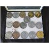 Image 2 : Qty 16 Large Medals & Coins: Liberty Misc Years, Penny Pendant Bison, etc in Display 16"L