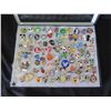 Image 2 : Multiple Collectible Pins: Disney, Cartoons, Animals, Muppets, etc in Display Case 16"L