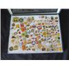 Image 2 : Multiple Collectible Pins: Places, Events, Cartoons Sports, etc in Display Case 16"L