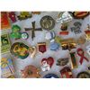Image 8 : Multiple Collectible Pins: Places, Events, Cartoons Sports, etc in Display Case 16"L
