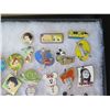 Image 17 : Multiple Collectible Pins: Disney, Cartoons, Animals, Food, etc in Display Case 16"L