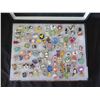 Image 2 : Multiple Collectible Pins: Disney, Cartoons, Animals, Food, etc in Display Case 16"L