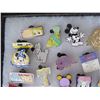 Image 3 : Multiple Collectible Pins: Disney, Cartoons, Animals, Food, etc in Display Case 16"L