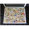 Image 2 : Multiple Collectible Pins: Sports, Food, Places, Cars, etc in Display Case 16"L