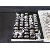 Image 2 : Qty 3 Display Trays Metal Rings w/ Clear Stones, Multi-Colored Bands, Steel Rings, etc