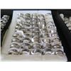 Image 8 : Qty 3 Display Trays Metal Rings w/ Clear Stones, Multi-Colored Bands, Steel Rings, etc