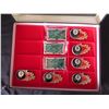 Image 2 : Qty 6 Fine Pewter 8 Ball Belt Buckles & 3 Pool Table Buckles in 9 Section Case 16"L