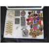 Image 2 : Multiple Medals & Pins:  Antique 1862, Confederate, Texas Infantry, etc in Display 16"L