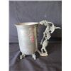 Image 2 : Fellowship Foundry 1992 Metal Mug w/ Ornate Dragon & Warrior Carved Handle Engraved