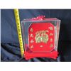 Image 8 : Red Asian Display w/ 24 KT Gold Accents in Clear Box 13"H