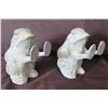 Image 2 : Qty 2 Frog Figurines w/ Raised Hands Approx. 4"W x 6"H