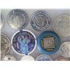 Image 24 : Multiple Coins & Medals: Places, Fare Tokens, Business, etc in Display Case 16"L