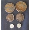 Image 1 : Qty 6 Coins: Pontiac, 1863 Indian Head Penny, 1878 Dollar, Error Cent, etc
