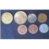 Image 1 : Qty 7 Coins:  1945 Cent, Uncirculated Denver & Philadelphia, Republique Francaise, etc