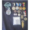Image 1 : Multiple Medals, Key Chains, Pins: A Medalha, Animal, Foreign, Hawaii Crest, etc