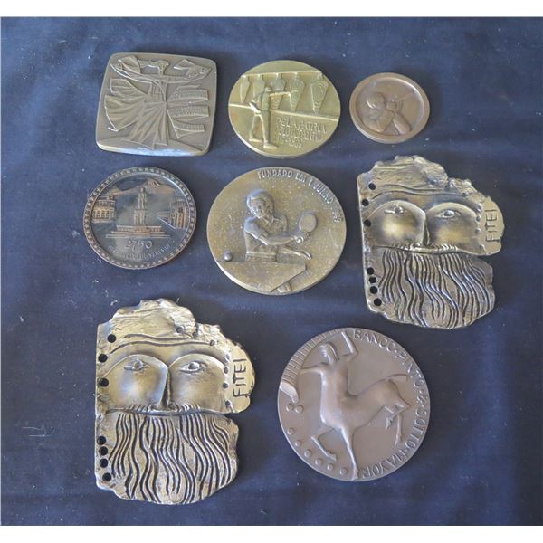 Qty 8 Medals & Pins: Congresso78, Pela Patria, Portuguesa, Fitel, Fundado Em I Junno, etc