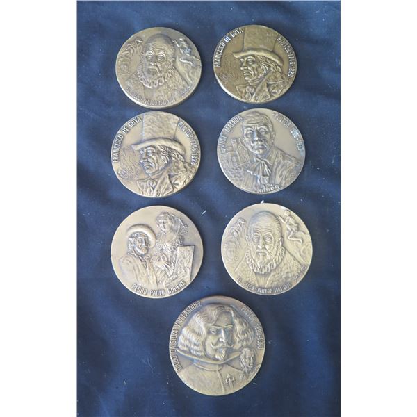 Qty 7 Medals: El Greco, Francisco de Goya, Jose Malhua, Pedro Paulo Rubens, etc